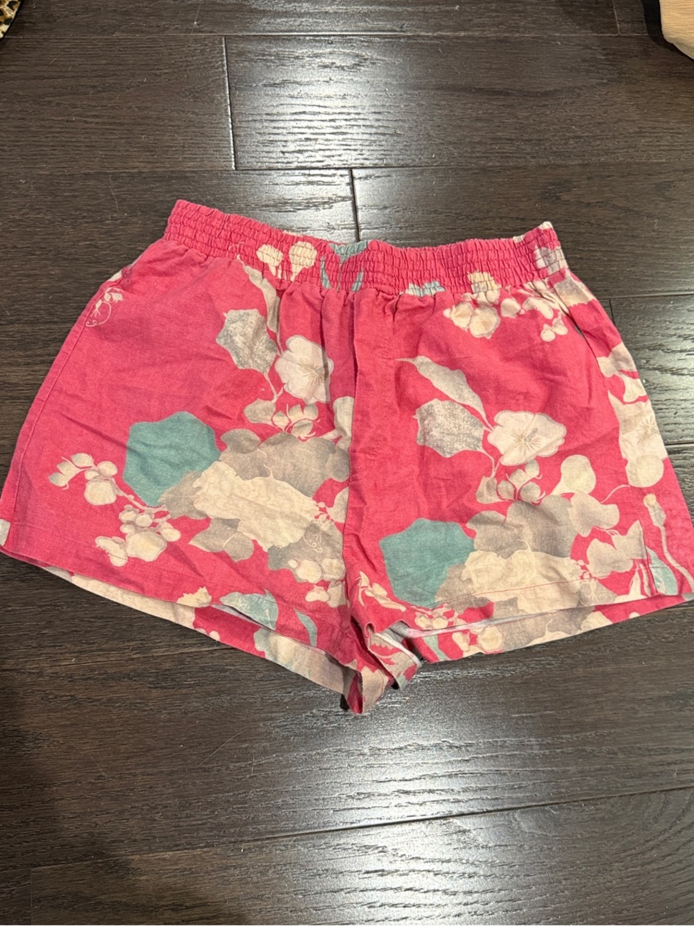 Sunday Best Pink Floral Elastic-Waist Athletic Shorts